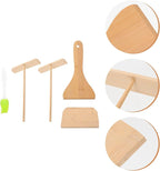 Wear-resistant Crepe Spreader and Pancake Spatula Set 5pcs Kitchen Gadget Kit for Household Crepe and Pancake Making Convenient Cooking Tool for Breakfast Preparation