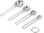 Martha Stewart Richburn 4-Piece Stainless Steel Measuring Spoons Set – Durable and Accurate Kitchen Measuring Tools for Baking and Cooking