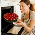 UWILLION 9.5 Inch Tart Pan 2.2 Inch Deep, Non-Stick Round Quiche Pan with Removable Bottom, Durable Carbon Steel Pie Pan for Cakes, Tarts, Pies and Mousse