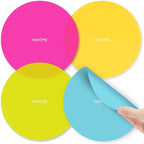 NIHOME Silicone Jar Opener – 6 Inch Large Anti-Slip Grip Pads, Premium 100% Food-Grade Silicone, Stylish Designer Colors, Multi-Purpose Heat-Resistant Mat & Coaster, Set of 4 (Fluorescent Colors)