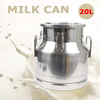 304 Stainless Steel Milk Can Large 12L-60L Capacity Milk Bucket Ice Buckets Bar Tools Wine Pail Bucket Milk Can Tote Jug with Sealed Lid Heavy Duty for Milk and Wine Liquid Storage (20L)