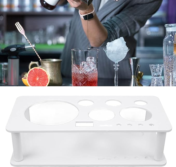 Stainless Steel Bartender Kit with Acrylic Stand Cocktail Recipes Booklet Tool Set with Stand Home Kit and Cocktail Shaker Set (Small)