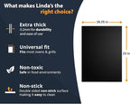 Oven Liners for Bottom of Oven - 3 Pack Large Heavy Duty Mats, 16.25”x23” Non-Stick Reusable Liner for Electric, Gas, Toasters, Grills - BPA & PFOA Free Kitchen Accessory to Keep It Clean (Black)