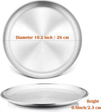 P&P CHEF Pizza Pan Set of 2, Stainless Steel Pizza Tray, Round Pizza Plate For Pie Cookie Pizza Cake, Non Toxic & Heavy Duty, Dishwasher Safe & Easy Clean, 10 Inch & Silver