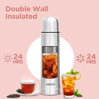 Milton Thermosteel Flip Lid 1000, Double Walled Vacuum Insulated Thermos 1000 ml | 34 oz | 1 Ltr | 24 Hours Hot and Cold Water Bottle with Cover, Stainless Steel, BPA Free,Leak Proof | Silver