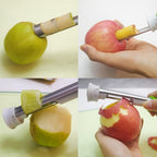 2 in 1 Apple Corer and Peeler Tool, Fruit Vegetable Corer and Peeler Tool Stainless Steel Apple Peeler Apple Corer Remover Tool Multifunction Corer Tool for Vegetable Fruit Kitchen Gadget (Green)