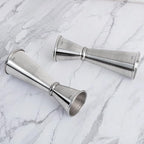 Briout Jigger for Bartending, 2Pcs Double Cocktail Jigger Japanese Premium 304 Food Grade Stainless Steel Jigger 2 OZ 1 OZ with Measurements Inside, Silver