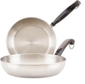 Farberware Classic Stainless Steel Frying Pan Set / Fry Pan Set / Stainless Steel Skillet Set - 8.25 Inch and 10 Inch, Silver