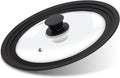Lerykin Tempered Glass Lid - Universal Lid with Heat Resistant Silicone Rim for Pots, Pans and Skillets - Pan Cover Replacement Lid Fits 10", 11" and 12" Diameter Cookware