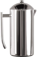 Frieling French Press Coffee Maker - 17 oz, Polished Stainless Steel - Double-Wall Insulated French Press & Cold Brew Pitcher for Camping & Travel - Manual Non-Plastic Coffee Maker