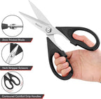 iBayam All Purpose Kitchen Scissors, Kitchen Shears with Protective Sheath Durable Stainless Steel Sharp Scissors, Dishwasher Safe, Soft Grip Handle for Cooking Food Herb Pizza Salad Seafood, 8.5 Inch