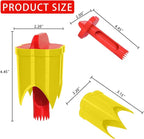 Pepper Corer, 2 in 1 Red Bell Pepper Seed Corer Remover Tool, Fruit & Vegetable Corers Quick Cave Tools for Jalapeno Cutter Deseeder, Red Yellow