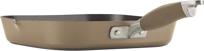 Anolon Advanced Home Hard Anodized Nonstick Deep Square Griddle Pan/Grill, 11 Inch, Bronze