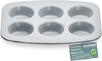 BAKKENMASTER Bake with Elegance: 6-Cup Cake/Muffin Pan Set - Blue, Teal, Marble, Golden, Cream - Aluminized Steel with Ceramic Non-Stick Coating, PFOA & PFAS Free - Non-Toxic, Heavy-Duty Bakeware