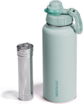 Vesmoon Vessence 32 Oz Stainless Steel Tea Infuser Bottle for Loose Leaf Tea, Water, Herbs, Fruits - Triple Layered Insulated, Leak Proof Bottle with Lid and Clip Handle - 24 Hours Hot/Cold
