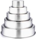 TeamFar Cake Pan, 4’’ - 6’’ - 8’’ - 9½’’ - 11’’, Stainless Steel Round Baking Tier Smash Cake Pans Set, Healthy & Heavy Duty, Mirror Finish & Dishwasher Safe - Set of 5