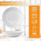 Eisinly 6 Pack Dip Bowls, 3 OZ Ceramic Soy Sauce Dish, White Dipping Sauce Bowls Small Dishes Serving for Tomato Sauce, Soy, BBQ Party Supplies