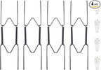 Bilillo 4 Pack Plate Hangers for The Wall, Suitable for 8''-10'' Decorative Plate,Invisible Heavy Duty Wire Plate Holder with Wall Hooks, Plate Hangers for Displaying Plates, Platter, Dish (Black)