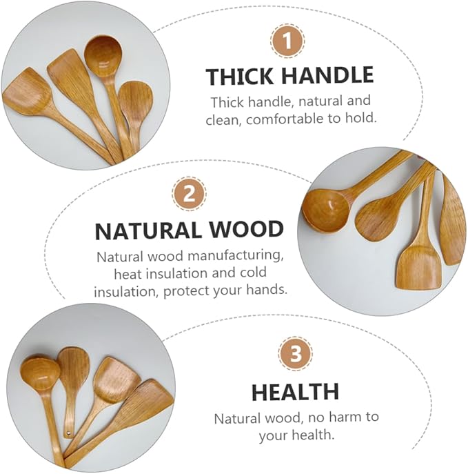 PRETYZOOM 1Set Utensil Set Kitchen Tools for Cooking Odorless for Non Stick Cookware Includes Spatula Spoon Turner and Ladle for Family