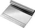 Dough Pastry Scraper Stainless Steel Bench Scraper with Measuring Scale Multipurpose for Butter, Cake, Onion, Vegetable, Pizza Cutter - Pastry Bread Separator