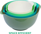 BoxedHome Classic Mixing Bowl Set, BPA Free Plastic, Microwave and Dishwasher Safe, 4.5 quarts (Army Green)
