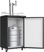 EdgeStar KC2000SSTWIN Full Size Stainless Steel Dual Tap Kegerator & Draft Beer Dispenser - Stainless Steel