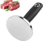 KAYCROWN Meat Pounder Tenderizer, Stainless Steel Kitchen Meat Tenderizer Hammer, Round Chicken Flattener Tool with Comfortable-Grip Rubber Handle for Flattening Cutlets and Tenderizing Meat