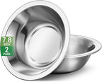 304(18/8) Stainless Steel Mixing Bowls for Kitchen, 2 Pack 7.8" 28.89 fl.oz Metal Mixing Bowls Set Stackable for Baking Serving Cooking Food Prep Storage Dishwasher Safe Lightweight