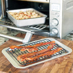 Nordic Ware Naturals 3 Piece Compact Pan Set, Toaster Oven, Counter Ovens, Air Fryer and Broiler Safe, Size for 1-2 Portions - Includes Baking Sheet, Broiling Rack and Rectangular Pan