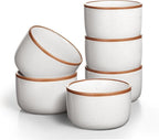 Ramekins Set of 6, 8 oz Creme Brulee Ramekins Oven Safe, Porcelain Ramekin Bowls, Mini Cheesecake Pans, Small Baking Dish, Dipping Sauce Bowls, Ramekin for Baking Souffle, Ice Cream - Vanilla White