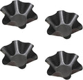 Tortilla Pan Set - 4pcs Non-Stick Carbon Steel Taco Salad Bowl Makers Tortilla Shell Pans, Tostada Bake Taco Shells, Flower-shaped Baking Mold Kitchen(Black 4pcs) (16.5x 7.5x 6cm)