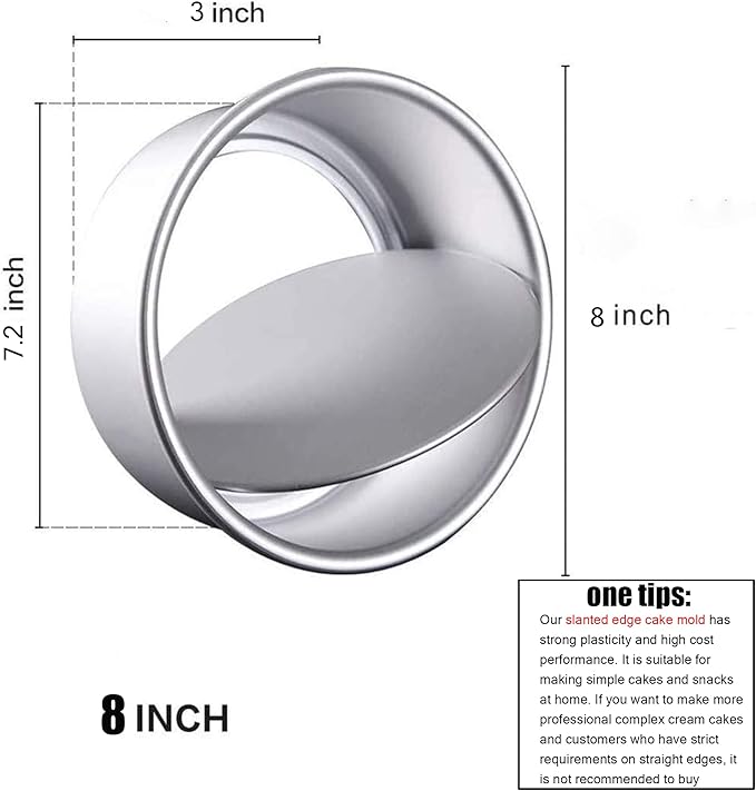 EXGOX 2 Pack 8-Inch Non-Stick Deep Aluminum Round Cake Pan with Removable Bottom for Wedding/Birthday/Christmas Cake Baking Round Cake Tin Set with Loose Base (4 inch)