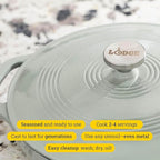 Lodge Essential Enamel Braiser - Refrigerator- & Oven-Safe up to 500° F - Heat-Retaining, Induction-Safe & PFAS-Free Enamel Cookware - 3.5 Quart, Desert Sage