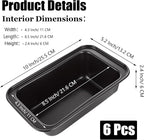 QTLCOHD 6 Pack 8" x 4" Bread Loaf Pan for Baking Homemade Bread, Non Stick Carbon Steel Loaf Pans