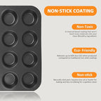 10PCS Nonstick Baking Pans Set - Bakeware Sets for Cooking, Oven and Dishwasher Safe, Non Toxic, Includes Cookie Sheets for Baking, Muffin Pan, Bread Pan, Cake pan, Loaf Pan Roasting Pan Black