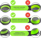 Small Collapsible Colander with Plastic Handles Round Silicone Kitchen Strainers Foldable Kitchen Strainer Perfect for Draining Pasta Vegetable and Fruit Green