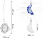 2Pcs Stainless Steel Mesh Tea Infuser, 2.1 inch Tea Ball with Crystal Moon Pendant,Tea Strainer Tea Diffuser Tea Steeper for Filtering Tea,Tea Infusers for Loose Tea (Crystal Moon, 2PC)
