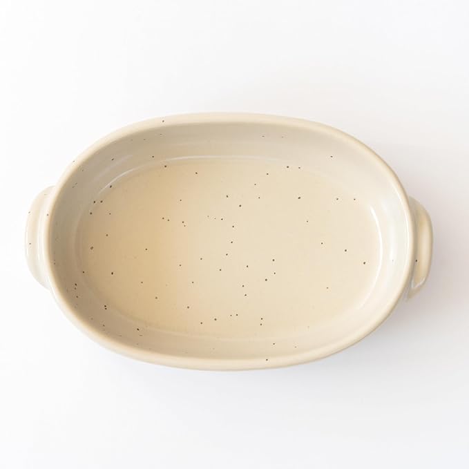Banko Ware Au Gratin Dish for One Person Diameter 9.4 inches (24 cm), Heat Resistant, Pottery, Oven Safe, Direct Fire, Microwave and Dishwasher Safe, Beige, Made in Japan