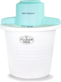 Nostalgia Electric Ice Cream Maker – Parlor Style, Old Fashioned Soft Serve Ice Cream Machine Makes Frozen Yogurt or Gelato in Minutes - Fun Kitchen Appliance – White - 4 Quart