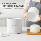 olayks Mini Rice Cooker, Small Electric Cooker 2 Cup Uncooked with 4 Cooking Functions, Ceramic Rice Cooker with 24 Hour Preset, Heat Preservation, Anti Scald Carry Handle