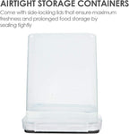 Vtopmart 4 PCS Large Food Storage Containers 5.2L / 175oz, 4 Pieces BPA Free Plastic Airtight Canisters for Flour, Sugar, Baking Supplies, Rice with Lids, 4 Measuring Cups and 24 Labels, Black