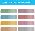 Vaincre 8PCS Mason Jar Lids - Colored Plastic Mason Lids Regular Mouth, Leak Proof Canning Covers with Silicone Rings for Ball, Kerr and More, Reusable Can Tops Caps Covers for Jars