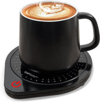 25W Electric Candle Warmer for Coffee Mugs, 75℃ Heating & Auto Shut-Off, Spill-Proof Desk Warmer for Beverages (Black)
