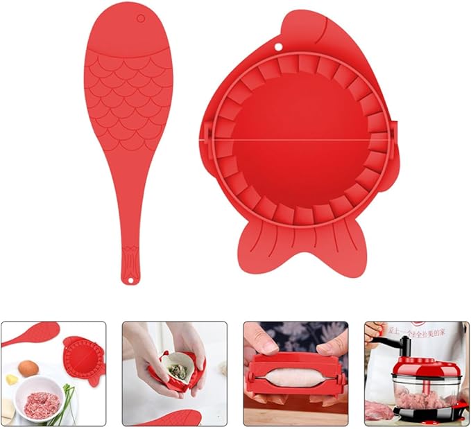 COLLBATH Dumplings Maker Molds Set 4pcs Plastic Dumpling Press Tools with Spoons for Wrapping Kitchen Gadget Cooking Supplies