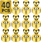 Tiergrade Metallic Magnets, Refrigerator Magnets, 40 Pack Gold Magnetic Push Pins, Strong Fridge Magnets, Multi-use Whiteboard Magnets Perfect for Kitchen Office Classroom