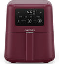 Chefman Air Fryer – 4-in-1 Slim 3.5 QT Airfryer, Air Fry, Bake, Dehydrate, Frozen, 450°F Max Temp for Extra Crispy Results in Minutes, Nonstick Ceramic Coating, Dishwasher-Safe Accessories - Red