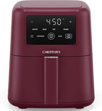 Chefman Air Fryer – 4-in-1 Slim 3.5 QT Airfryer, Air Fry, Bake, Dehydrate, Frozen, 450°F Max Temp for Extra Crispy Results in Minutes, Nonstick Ceramic Coating, Dishwasher-Safe Accessories - Red