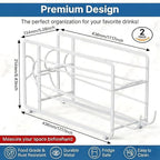Canyave Soda Can Organizer Storage Rack, 2 Pack Stackable Beverage Soda Can Dispenser Organizer Holder for Refrigerator, Cabinet, Pantry (White)
