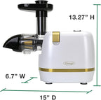 Omega H3000RWH13 Cold Press 365 Juicer Slow Masticating Extractor Creates Delicious Fruit Vegetable and Leafy Green High Juice Yield and Preserves Nutritional Value, 150-Watt, White