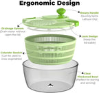 Salad Spinner Lettuce Spinner 4.4 QT Fruit and Vegetable Washer with Bowl and Mesh Basket for Washing, Spinning, and Draining